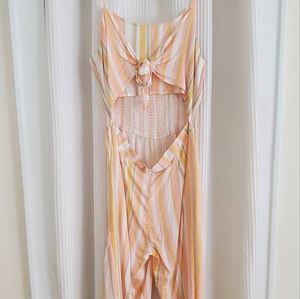 Pink, Multicolored Jumpsuit with Cutout. NEVER WORN.